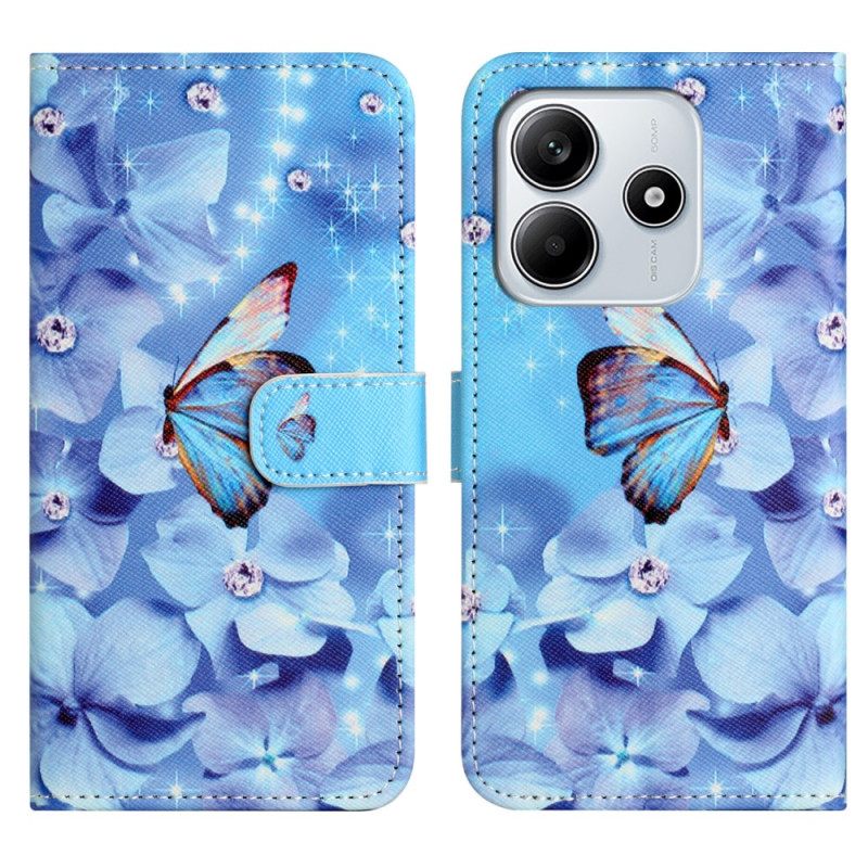 Θηκη Κινητου Xiaomi Redmi Note 14 4g Πεταλούδες Και Διαμάντια