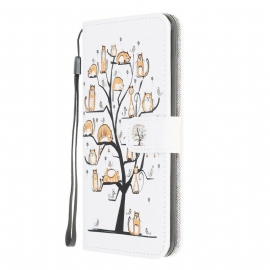 δερματινη θηκη Xiaomi Redmi 9 με κορδονι Funky Cats Με Λουράκι