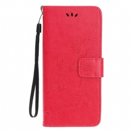 δερματινη θηκη iPhone 12 Mini με κορδονι Floral Strappy