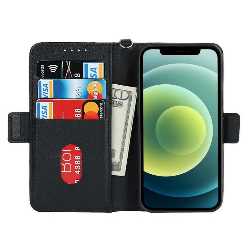 δερματινη θηκη iPhone 12 Mini με κορδονι Strappy Heart