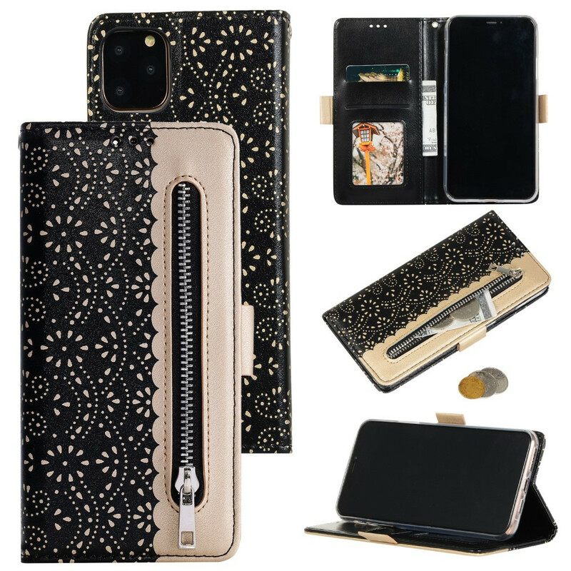 Κάλυμμα iPhone 12 Mini με κορδονι Πορτοφόλι Με Λουράκι Με Δαντέλα