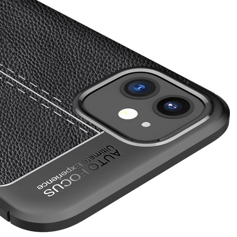 Θήκη iPhone 12 Mini Δερμάτινο Εφέ Litchi Διπλής Γραμμής