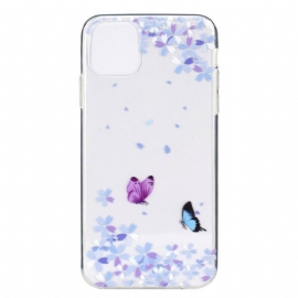 Θήκη iPhone 12 Mini Διαφανείς Πεταλούδες Και Λουλούδια