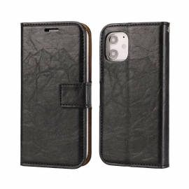 Θήκη Κάλυμμα iPhone 12 Mini Παλαιωμένο Αποσπώμενο Δέρμα