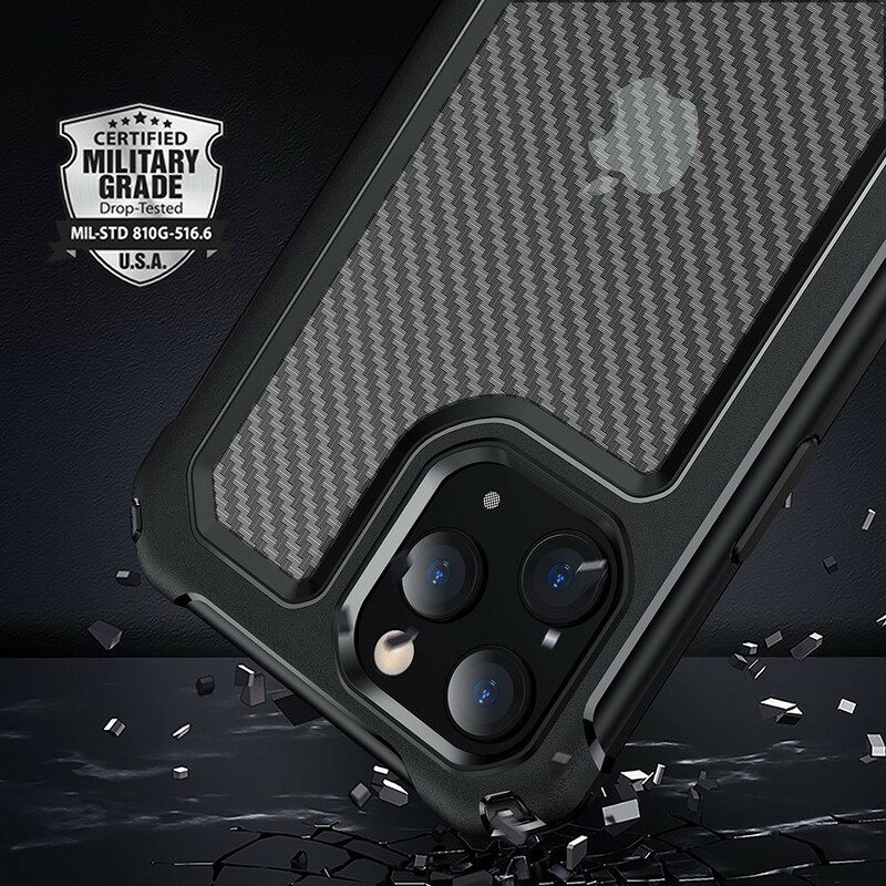 θηκη κινητου iPhone 12 Mini Διαφανής Υφή Από Ανθρακονήματα