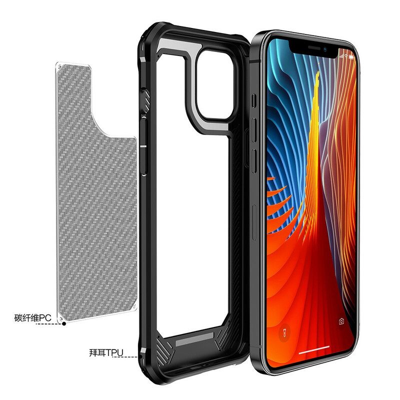 θηκη κινητου iPhone 12 Mini Διαφανής Υφή Από Ανθρακονήματα