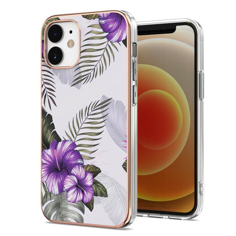 θηκη κινητου iPhone 12 Mini Μωβ Λουλούδια