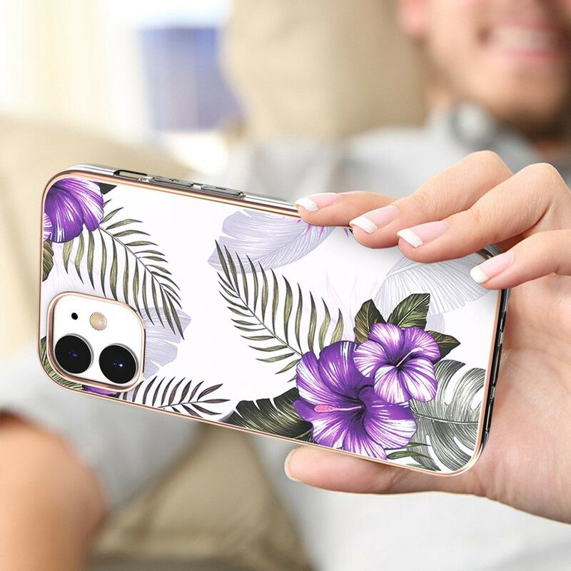 θηκη κινητου iPhone 12 Mini Μωβ Λουλούδια