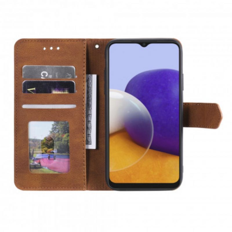 δερματινη θηκη Samsung Galaxy A22 5G Ραφές Αφής Δέρματος