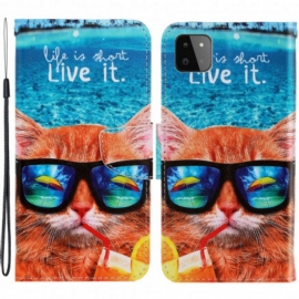 Κάλυμμα Samsung Galaxy A22 5G με κορδονι Cat Live It Strappy