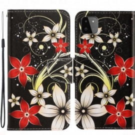 Κάλυμμα Samsung Galaxy A22 5G με κορδονι Πολύχρωμα Λουλούδια Με Λουράκι