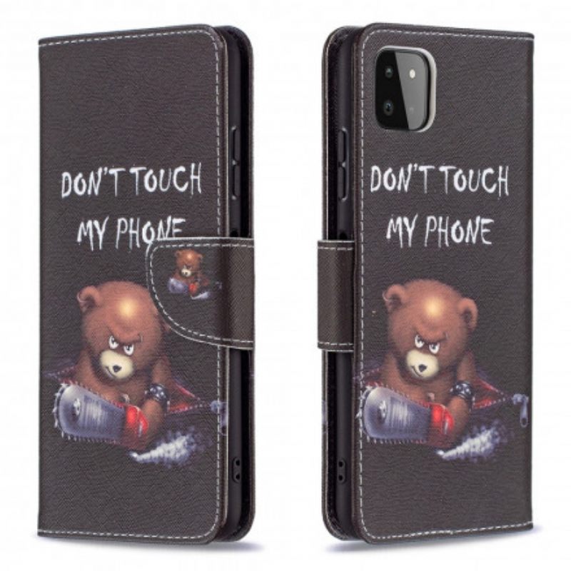 θηκη κινητου Samsung Galaxy A22 5G Θήκη Flip Επικίνδυνη Αρκούδα