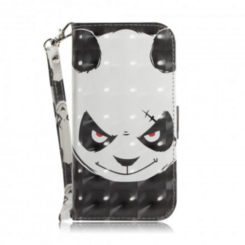 Κάλυμμα Moto G9 Play με κορδονι Angry Panda Με Λουράκι