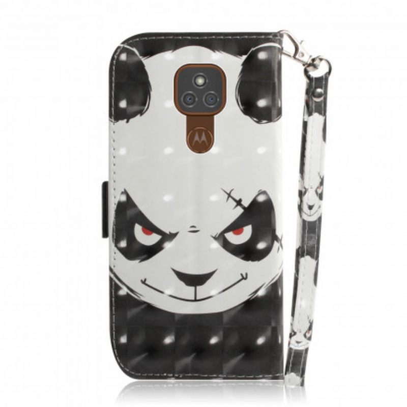 Κάλυμμα Moto G9 Play με κορδονι Angry Panda Με Λουράκι