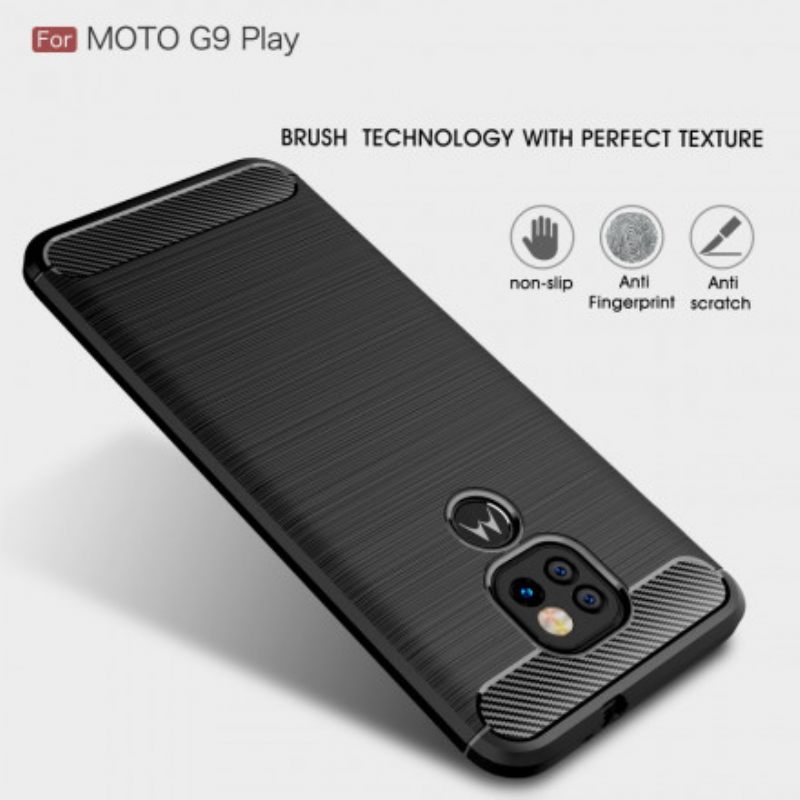 θηκη κινητου Moto G9 Play Βουρτσισμένη Ίνα Άνθρακα