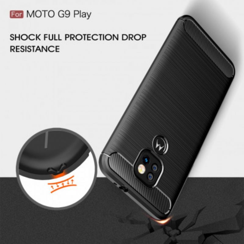 θηκη κινητου Moto G9 Play Βουρτσισμένη Ίνα Άνθρακα