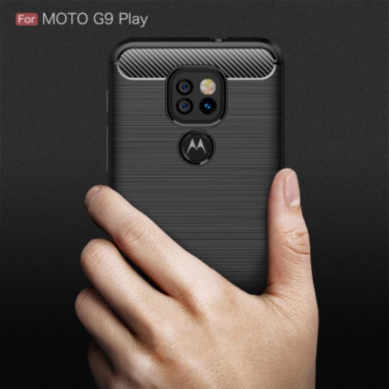 θηκη κινητου Moto G9 Play Βουρτσισμένη Ίνα Άνθρακα