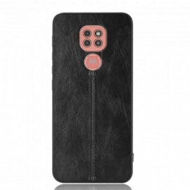 Θήκη Moto G9 Play Εφέ Δέρματος Ραφής
