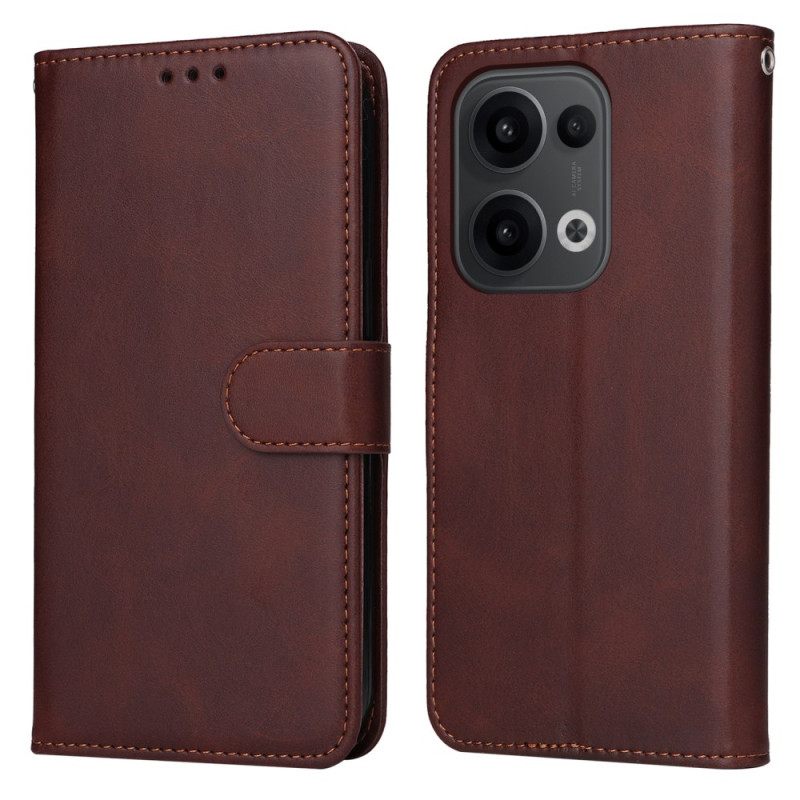 Δερματινη Θηκη Oppo Reno 13 5g Απλό Δερμάτινο Εφέ Με Λουρί