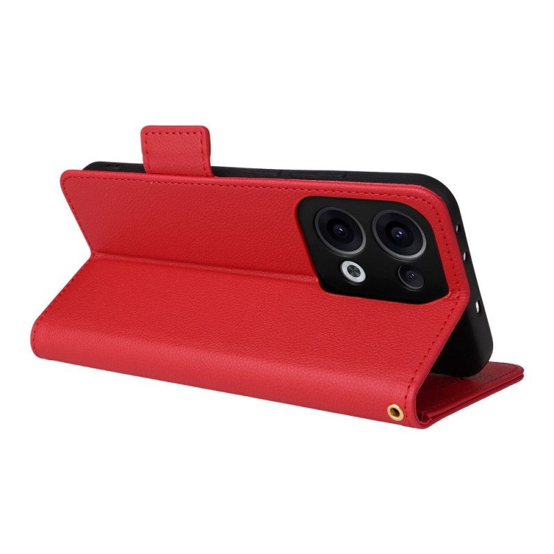 Δερματινη Θηκη Oppo Reno 13 5g Λουράκι Από Τεχνητό Δέρμα Λίτσι