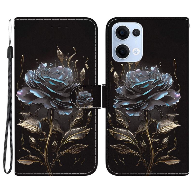 Δερματινη Θηκη Oppo Reno 13 5g Μαύρο Τριαντάφυλλο