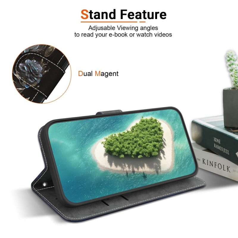 Δερματινη Θηκη Oppo Reno 13 5g Μαύρο Τριαντάφυλλο