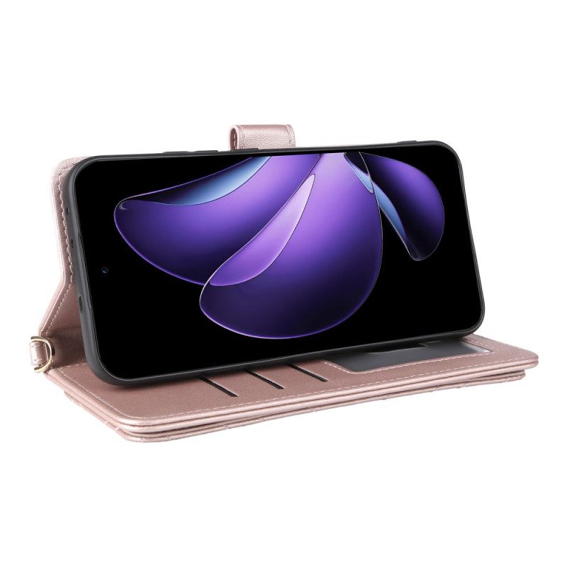 Δερματινη Θηκη Oppo Reno 13 5g Ρετρό Σχεδιασμός Με Λουρί Και Λουράκι Ώμου Σιλικόνης