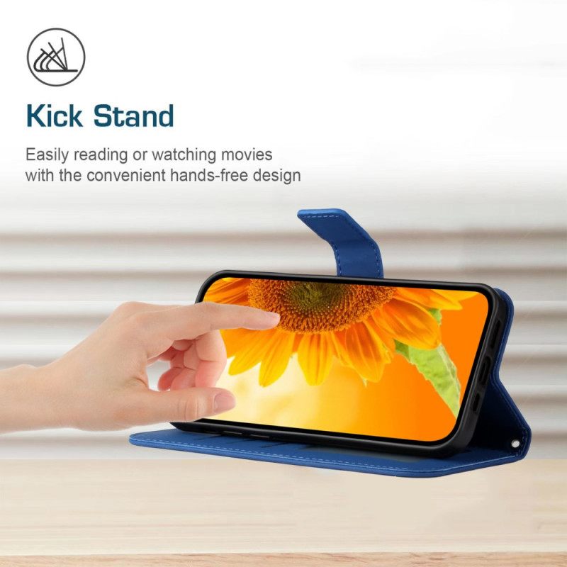 Δερματινη Θηκη Oppo Reno 13 5g Στάμπα Ηλίανθου Με Λουρί Σιλικόνης