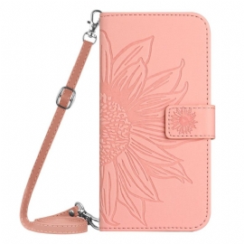 Δερματινη Θηκη Oppo Reno 13 5g Τσάντα Ώμου Με Στάμπα Ηλίανθου Σιλικόνης