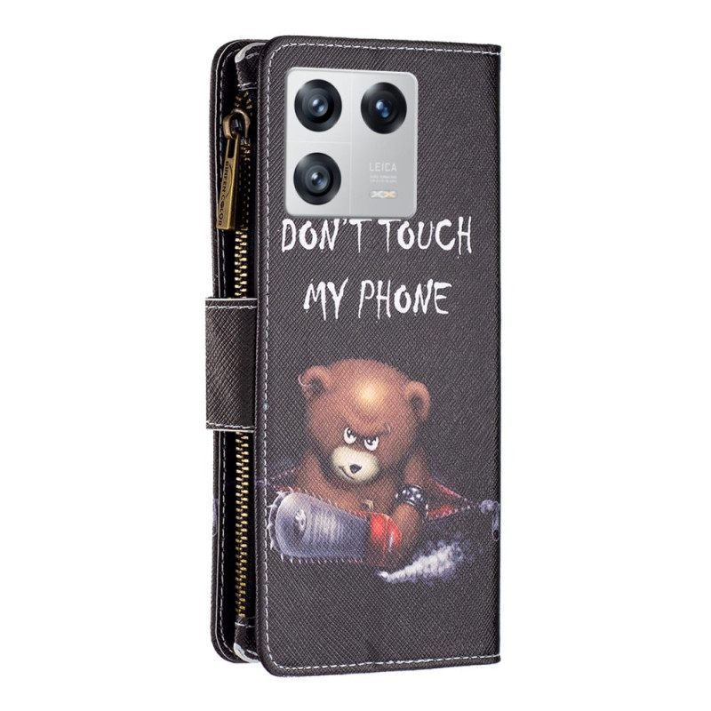 Κάλυμμα Xiaomi 13 Επικίνδυνη Αρκούδα Με Τσέπη Με Φερμουάρ