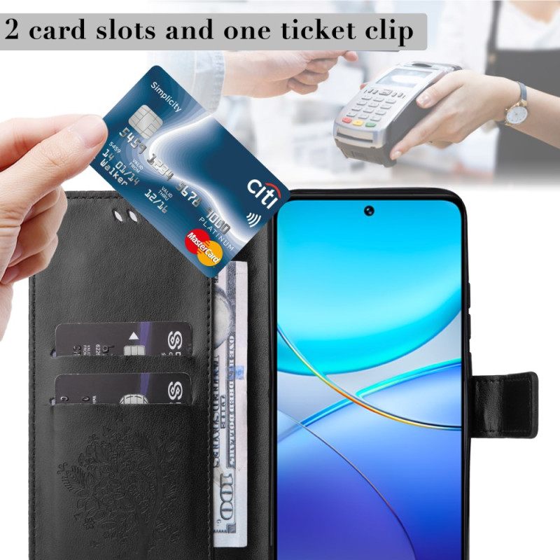 Δερματινη Θηκη Vivo V40 Se 5g Δέντρο Και Γάτα