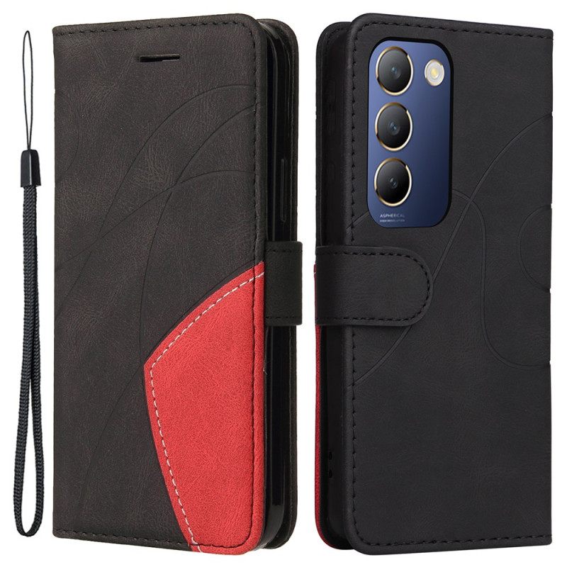 Δερματινη Θηκη Vivo V40 Se 5g Δίχρωμο Κυματισμό Σιλικόνης