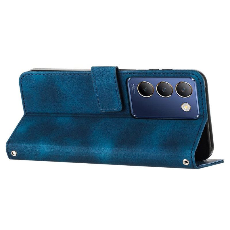 Δερματινη Θηκη Vivo V40 Se 5g Τριγωνικά Μοτίβα Ιμάντων Σιλικόνης