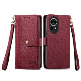 Δερματινη Θηκη Huawei Nova 13 Πορτοφόλι Με Καρδιά Rfid