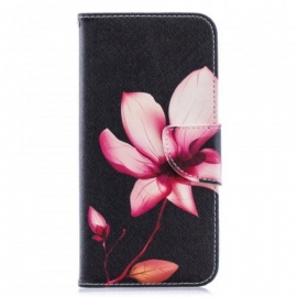 δερματινη θηκη Huawei Y6 2019 / Honor 8A Ροζ Λουλούδι