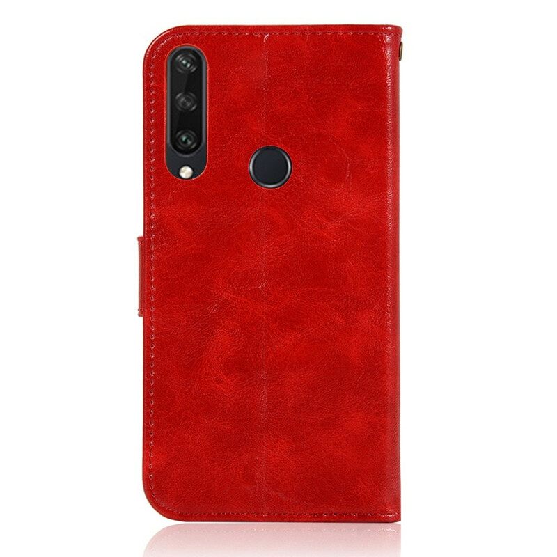 Κάλυμμα Huawei Y6 2019 / Honor 8A με κορδονι Vintage Δερμάτινο Λουράκι