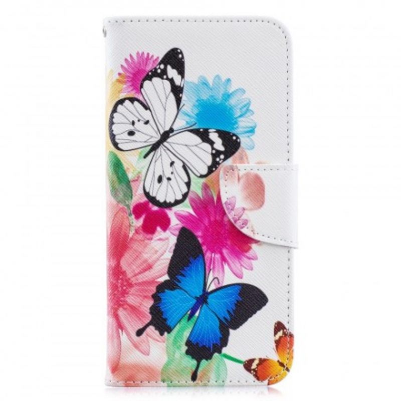 Κάλυμμα Huawei Y6 2019 / Honor 8A Ζωγραφισμένες Πεταλούδες Και Λουλούδια