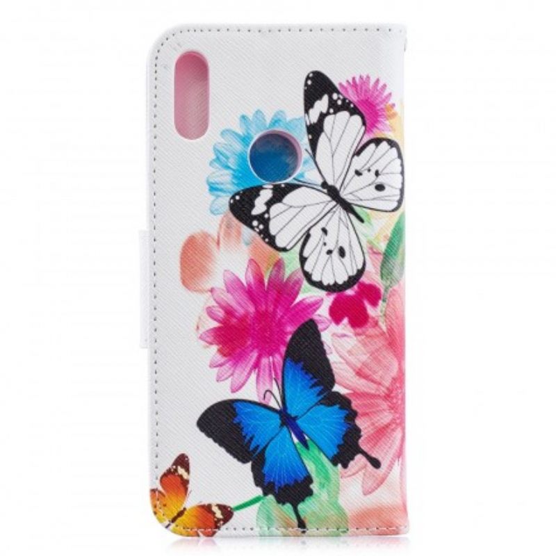 Κάλυμμα Huawei Y6 2019 / Honor 8A Ζωγραφισμένες Πεταλούδες Και Λουλούδια