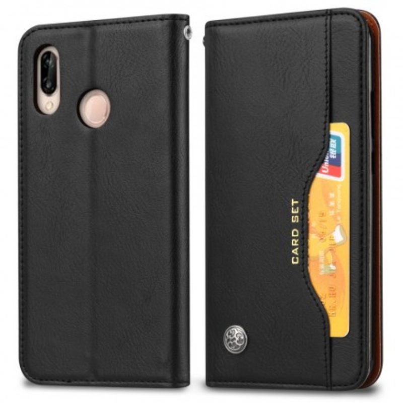θηκη κινητου Huawei Y6 2019 / Honor 8A Θήκη Flip Θήκη Κάρτας Από Συνθετικό Δέρμα