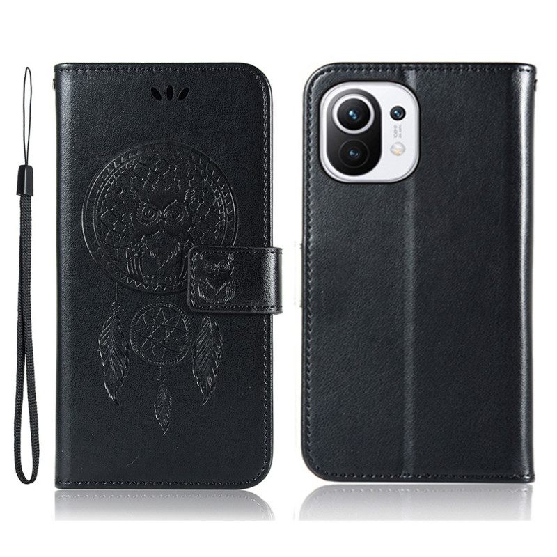 Κάλυμμα Xiaomi Mi 11 Lite 5G NE / Mi 11 Lite 4G / 5G Δερμάτινο Εφέ Dreamcatcher Owl