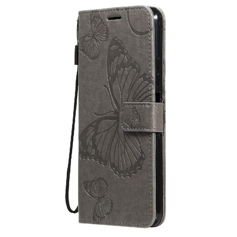 Θήκη Flip Xiaomi Mi 11 Lite 5G NE / Mi 11 Lite 4G / 5G με κορδονι Πεταλούδες Γιγάντιες Λουρίδες