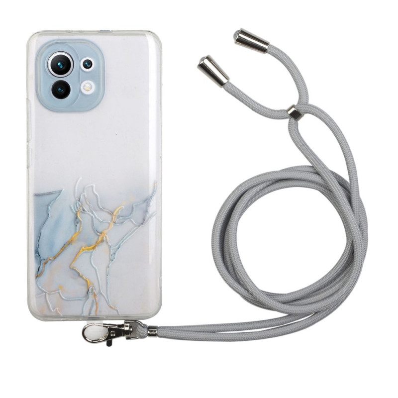 θηκη κινητου Xiaomi Mi 11 Lite 5G NE / Mi 11 Lite 4G / 5G με κορδονι Με Μαρμάρινο Κορδόνι