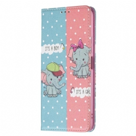 θηκη κινητου Xiaomi Mi 11 Lite 5G NE / Mi 11 Lite 4G / 5G Θήκη Flip Μωρά Ελέφαντα
