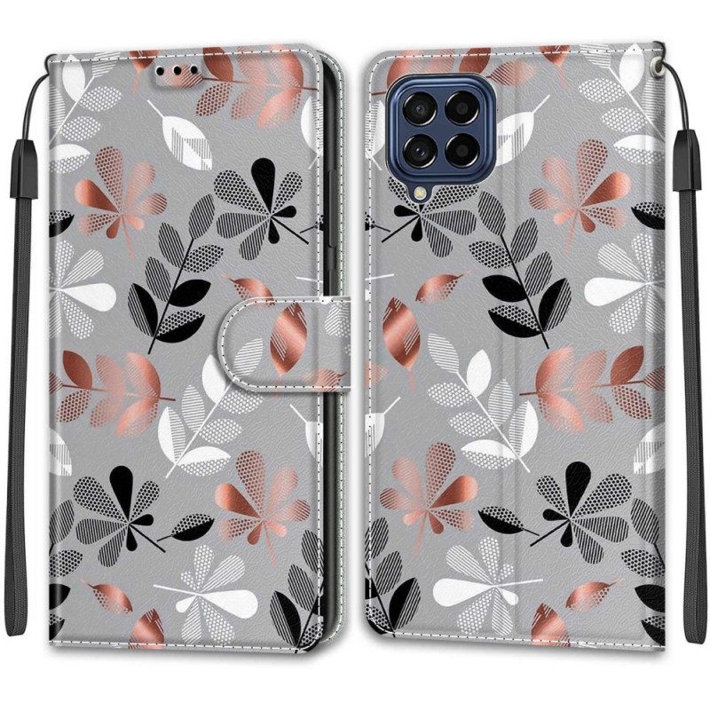 Κάλυμμα Samsung Galaxy M53 5G Φύλλα Με Κορδόνι