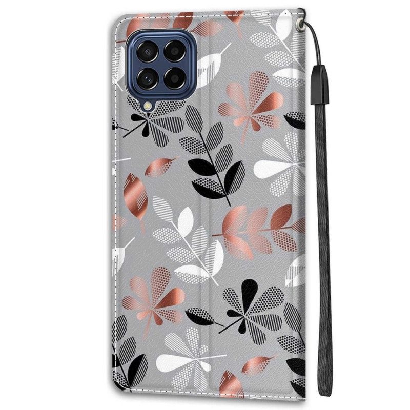 Κάλυμμα Samsung Galaxy M53 5G Φύλλα Με Κορδόνι