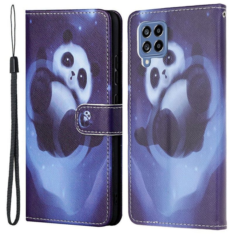 Κάλυμμα Samsung Galaxy M53 5G με κορδονι Διαστημικό Panda Με Κορδόνι