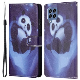Κάλυμμα Samsung Galaxy M53 5G με κορδονι Διαστημικό Panda Με Κορδόνι