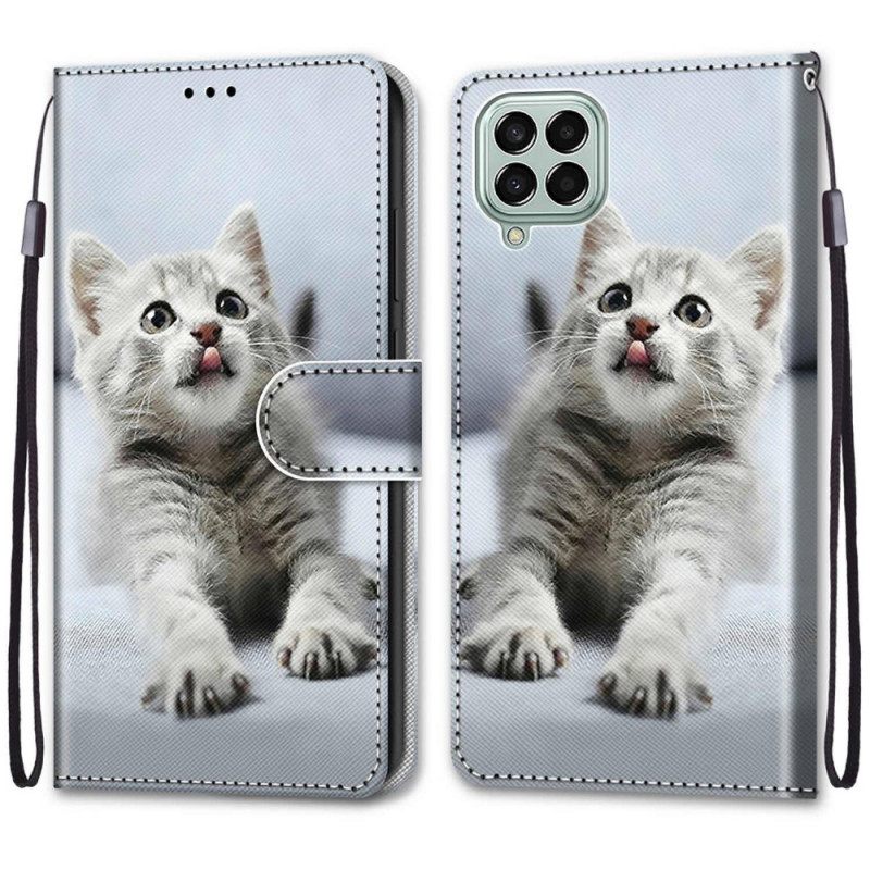 Κάλυμμα Samsung Galaxy M53 5G με κορδονι Γκρι Strappy Kitten