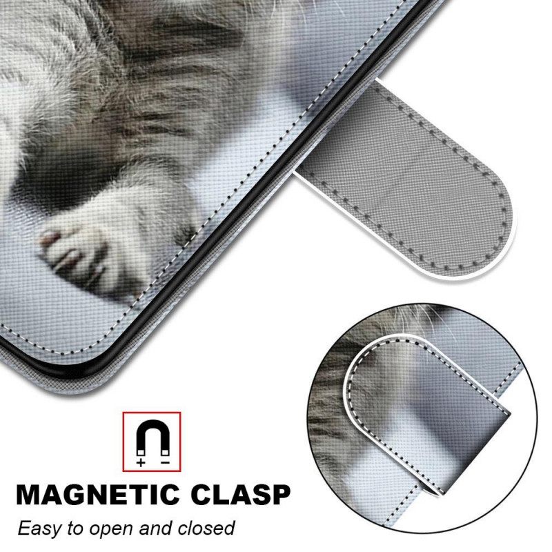 Κάλυμμα Samsung Galaxy M53 5G με κορδονι Γκρι Strappy Kitten