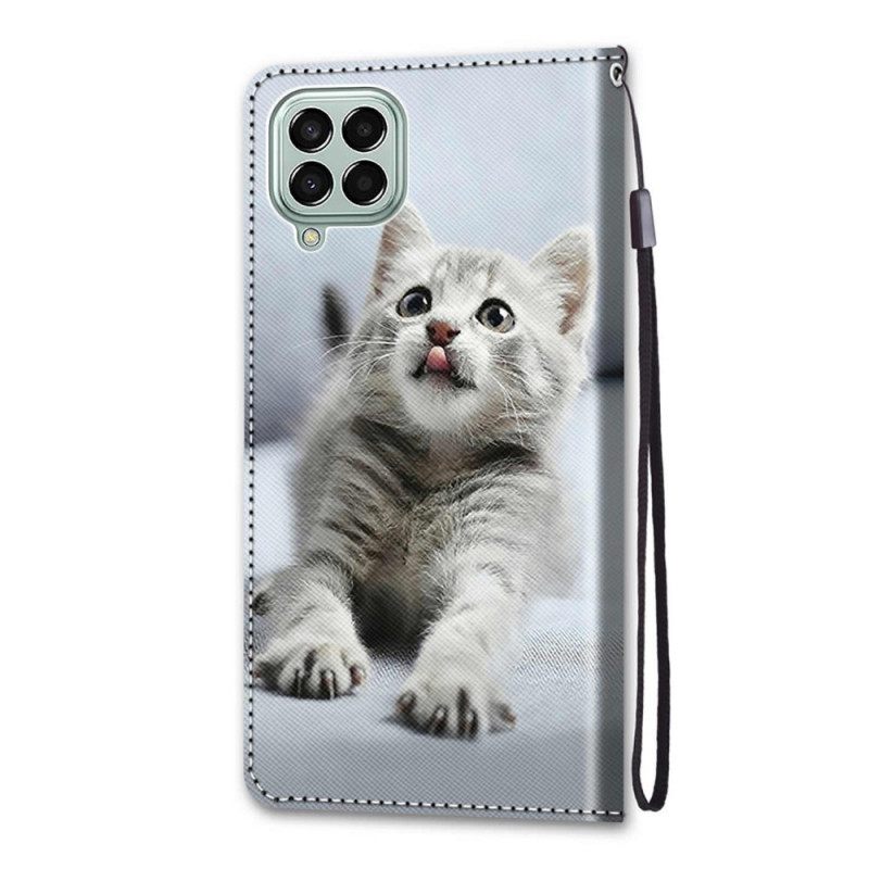Κάλυμμα Samsung Galaxy M53 5G με κορδονι Γκρι Strappy Kitten